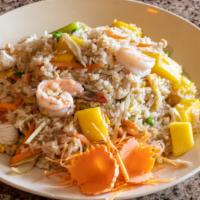 Mango Fried Rice · House special fried rice with shrimps, chicken, mangoes, onions, carrots, ginger, green peas...