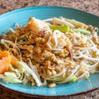 Pad Thai · The most popular Thai noodle dish, rice noodle stir-fried with egg, chicken and shrimp, bean...