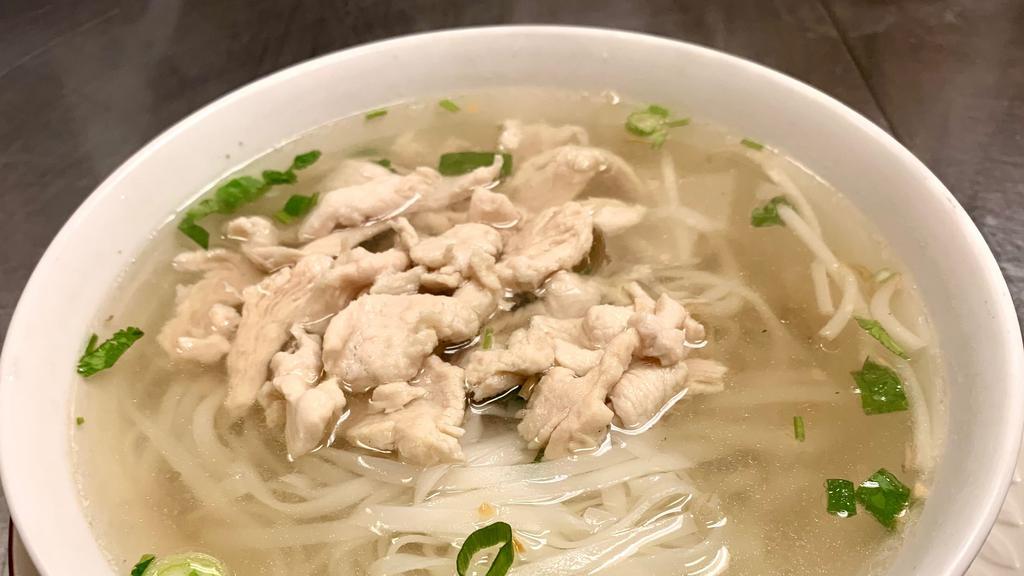 Pho Chicken (Noodle Soup) · Rice noodles, bean sprouts, scallions, cilantro with chicken.