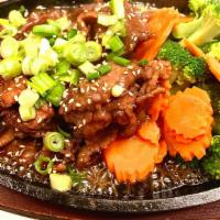 Bulgoki · Marinated thinly sliced beef with Korean homemade sauce.