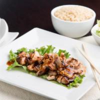 Chicken Teriyaki · Served with miso soup green salad and white rice. lightly fried with tempura sauce on side.