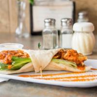 Buffalo Chicken Wrap · Grilled chicken, greens, provolone and buffalo sauce.