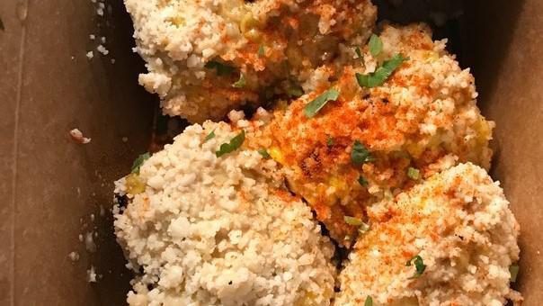 Elote · Roasted street corn, coffee mayonnaise, cotija cheese, and chile piquin.