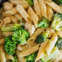 Chicken, Ziti & Broccoli · Our classic combination of sautéed chicken and broccoli with a choice of homemade alfredo sa...