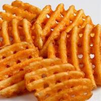 Seasoned Waffle Fries · (6) oz. Lightly breaded, thick-cut fries, seasoned with our house secret spice mix and deep-...