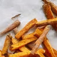 Seasoned Sweet Potato Fries · (12) oz. Crispy fries seasoned with our house secret spice mix and deep-fried to perfection.