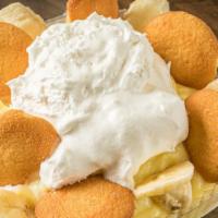 Banana Cream Pudding With Whipped Cream And Nilla Wafers · (8) oz. Banana cream pudding with whipped cream and vanilla wafers.