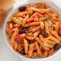 Mirna'S Penne · Penne with sautéed scallions, black olives, tomato, garlic, and spices.