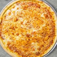 Cheese Pizza · Our fresh pizza sauce topped with house special cheese blend baked in an oven