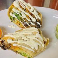 Burritos · All burritos are served in flour tortilla with rice, black beans, lettuce, mozzarella cheese...