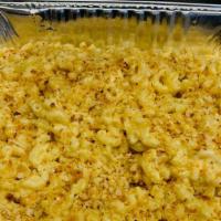 Mac N Cheese Tray · Our delectable homemade three cheese mac n cheese tray.