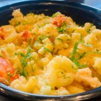 Lobster Mac N Cheese · Delectable homemade three cheese lobster mac n cheese.