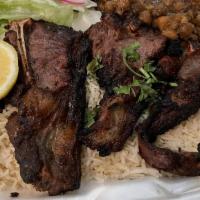 Lamb Chops Meal · Bone-in. Lamb loins skewer, hand-sliced and marinated in our in-house kabob spices, and cook...