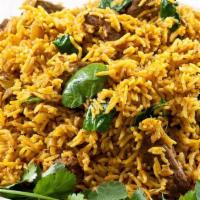 Goat Biryani · Our popular biryani is made authentically with fresh goat and fried onions cooked with our l...