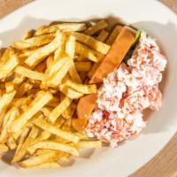 Small Lobster Roll · Fresh hand shucked lobster lightly tossed in mayonnaise and stuffed into a grilled hot dog b...