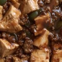 Ma Po Tofu · Spicy. Diced tofu sauteed with minced pork in spicy sauce.