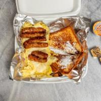 3 Eggs, 3 French Toast, Meat · 