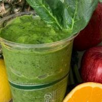 Matcha Power · Spinach, Green Tea Matcha Powder, Chia Seeds, Banana, and Cold Press Apple Juice
