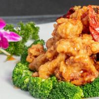 General Tso'S Chicken (Hot & Spicy) · Chunks of chicken fried in light batter, sautéed spicy general tso's sauce.