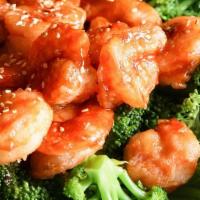 General Tso'S Shrimp · Served with white rice.