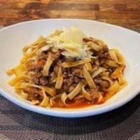 Tagliatelle Bolognese · Classic Bolognese sauce (100% ground beef).. (GF option)