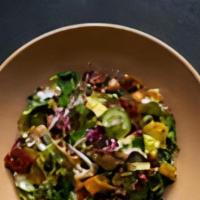 Chopped Salad · romaine, olives, macadamia ricotta, pepperoni, chickpeas, pepperoncini, herbs