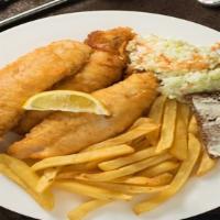 Ocean Perch With 2 Sides · Crispy fried ocean perch fillet. Served with two side dishes and choice of bread on the side...
