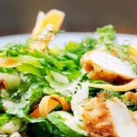 Chicken Salad (+Large Garden Salad) · Fresh and Healthy Garden Salad, comes with dressing on the side. Served with grilled crispy ...
