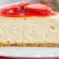 Strawberry Cheesecake · Smooth and creamy strawberry cheesecake
