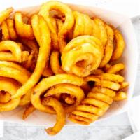 Curly Fries · Deep fried seasoned curly fries
