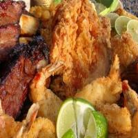 Mid Atlantic Sampler (+2 Bbq Ribs) · Comes with two BBQ ribs, two chicken wings. 2 fried jumbo shrimp and 2 whitings.
