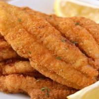Catfish With 2 Sides · Crispy fried catfish fillet, served with two side dishes and bread on the side. We fry in pr...