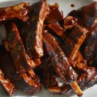 Bbq Ribs (3) With 2 Sides · So juicy, succulent, finger-licking good and are just fall off the bone tender. Served with ...