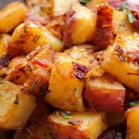 Home Fries (Sm) · Enjoy our sensational Amity Home Fries. Cooked to perfection with fried onions, red & green ...
