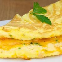 Cheese Omelet · Enjoy our rich and cheesy omelet. Served with American, Provolone, or Pepper Jack cheese