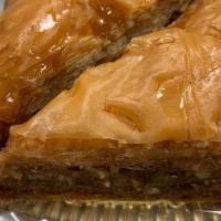 Baklava · Filo dough, walnuts and honey syrup