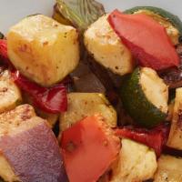 Roasted Veggies · 8oz's of roasted blend of bell peppers, onions, and zucchini, and yellow squash coated in ou...