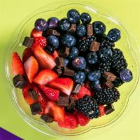 Berry Madness · Blueberry, strawberry, raspberry, blackberry, dark chocolate chips.