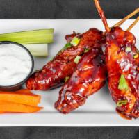 Tavern Tenders · fresh chicken flash fried and tossed with our chipotle honey bbq sauce, blue cheese dipping ...