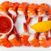 Peel & Eat Shrimp (12) · Cooktail shrimp. Boiled jumbo shrimp served with cooktail sauce and lermon