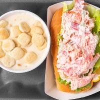 Lobster Salad Roll Combo · Includes a bag of potato chips and a medium drink.