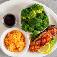 Sweet Bourbon Salmon · A flame grilled Atlantic salmon glazed with our homemade bourbon sauce