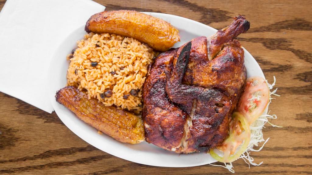 Combo Dominicano · 1/2 rotisserie chicken and 2 sides