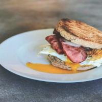 Turkey Bacon & Egg Sandwich · Turkey bacon and two scrambled eggs on your choice of bread.