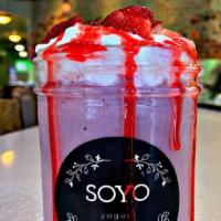 Taro Strawberry Smoothie · taro frappe blended with real strawberries