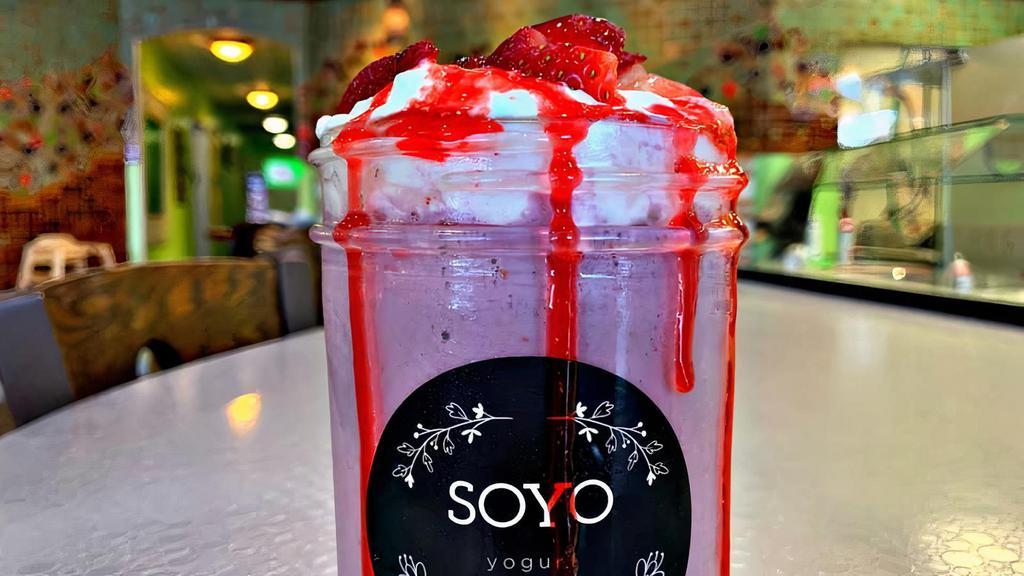 Taro Strawberry Smoothie · taro frappe blended with real strawberries