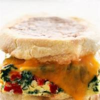 The Healthy Veggie Sandwich  · Egg Whites, Peppers, Onions, Tomatoes, Broccoli, Mushrooms, Spinach