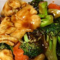 Chicken With Broccoli  · With white rice