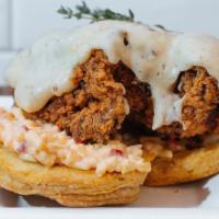 Chicken'S Disco Biscuit · Traditional or hot chicken served open face on biscuit with country gravy.