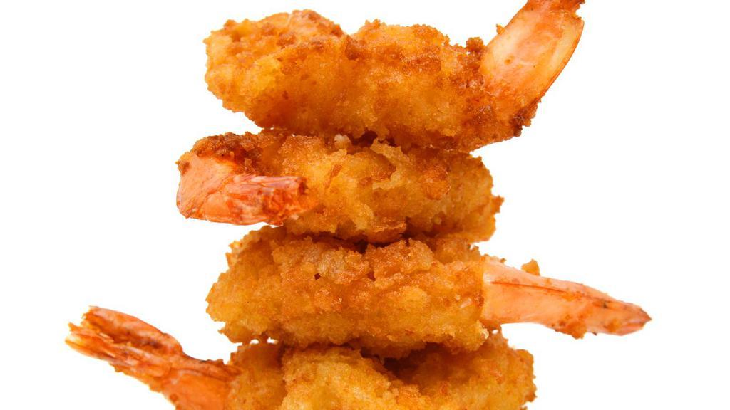 Shrimp Fries · Golden crispy fries salted and fried to perfection and topped with fried shrimp and melted cheese.